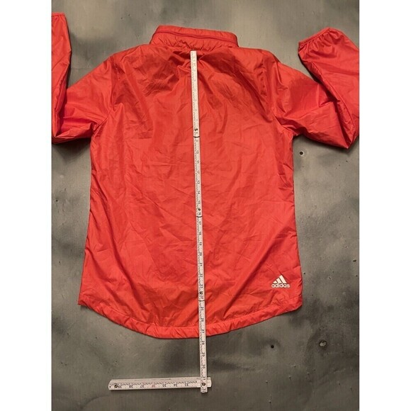 Adidas Women’s Essentials Linear Windbreaker Jacket Sz M Pink Spell Out Logo - Picture 7 of 8